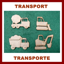 Wood craft transport shapes, cars, lorries, trucks
